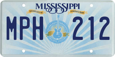 MS license plate MPH212