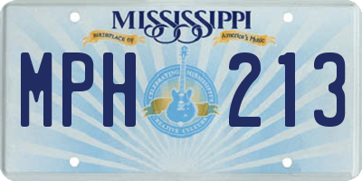 MS license plate MPH213