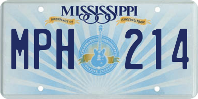 MS license plate MPH214