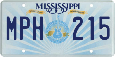 MS license plate MPH215
