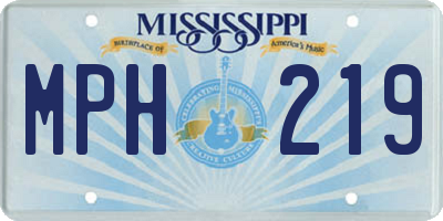 MS license plate MPH219