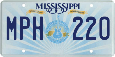 MS license plate MPH220