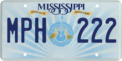 MS license plate MPH222