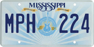 MS license plate MPH224