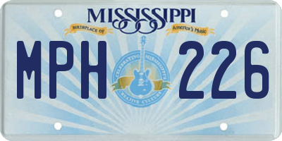 MS license plate MPH226