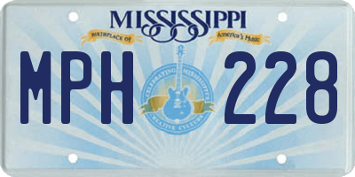 MS license plate MPH228