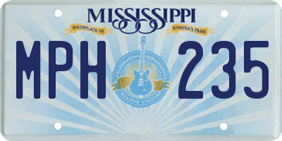 MS license plate MPH235