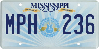 MS license plate MPH236