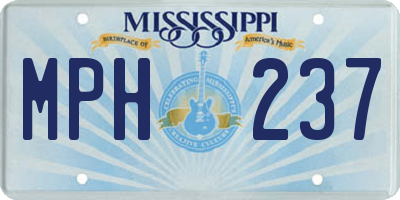 MS license plate MPH237