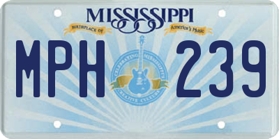 MS license plate MPH239