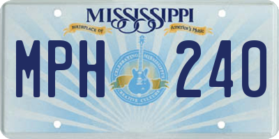 MS license plate MPH240
