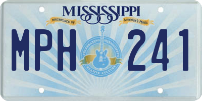 MS license plate MPH241