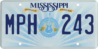 MS license plate MPH243
