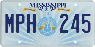 MS license plate MPH245