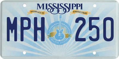 MS license plate MPH250