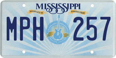 MS license plate MPH257