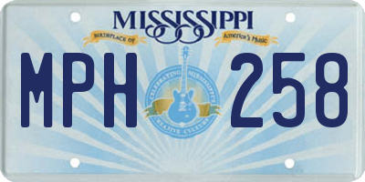 MS license plate MPH258