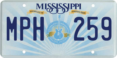 MS license plate MPH259
