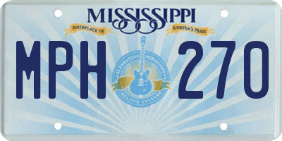 MS license plate MPH270
