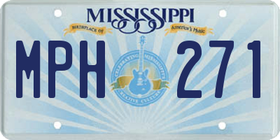 MS license plate MPH271