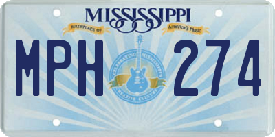 MS license plate MPH274