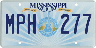 MS license plate MPH277