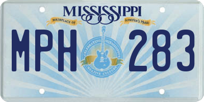 MS license plate MPH283