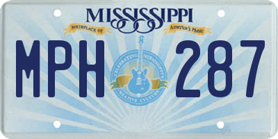 MS license plate MPH287