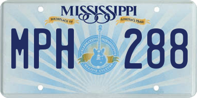 MS license plate MPH288