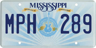 MS license plate MPH289