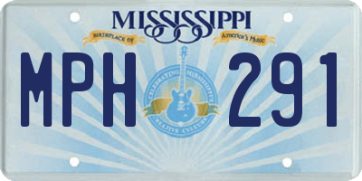MS license plate MPH291