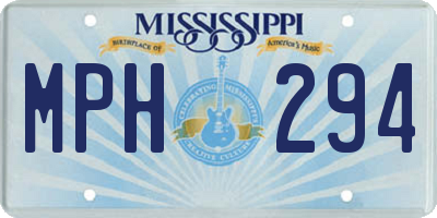 MS license plate MPH294