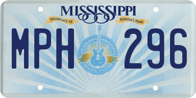 MS license plate MPH296