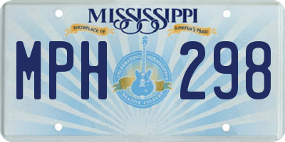 MS license plate MPH298