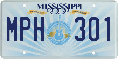 MS license plate MPH301
