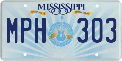 MS license plate MPH303