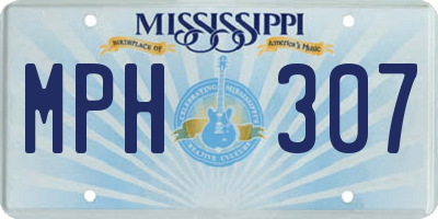 MS license plate MPH307