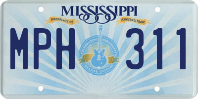 MS license plate MPH311