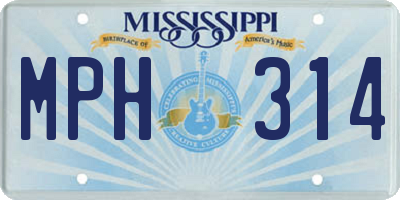 MS license plate MPH314