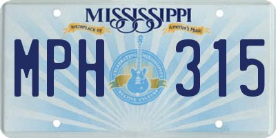 MS license plate MPH315