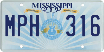 MS license plate MPH316