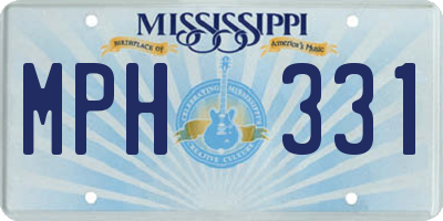MS license plate MPH331