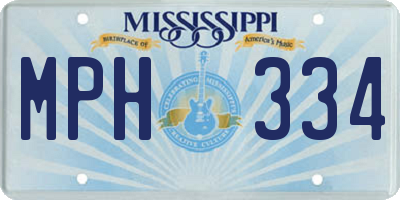 MS license plate MPH334