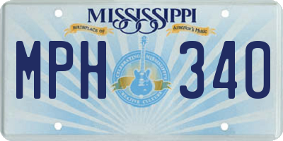 MS license plate MPH340
