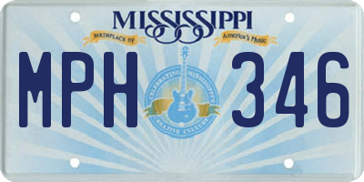 MS license plate MPH346