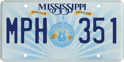 MS license plate MPH351