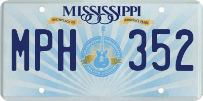 MS license plate MPH352