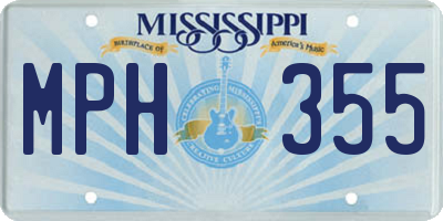 MS license plate MPH355