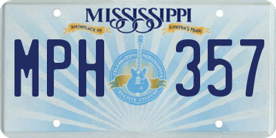 MS license plate MPH357