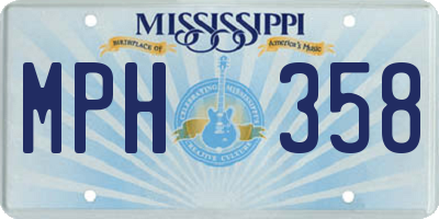 MS license plate MPH358